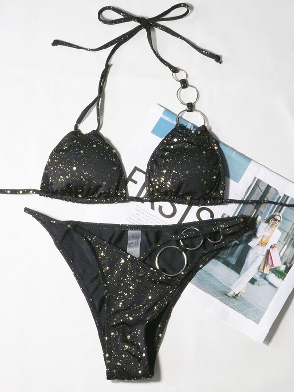 2023. aasta uued seksikad pitsidega seljataga sõrmuseta kaunistusega ujumisriided, naiste bikiinid, kaheosalised suvepuhkuse rannaujumisriided