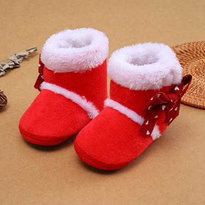 Čizme za novorođenčad Cipele Cipele za djevojčice Bow Plus Baršunaste pamučne čizme za prve hodače Pamučne tople cipele za dječji krevetić