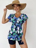 2023 Γυναικείο μαγιό δύο τεμαχίων φόρεμα μαγιό Tummy Control Ξεχωριστό εμπριμέ σετ τανκίνι μαγιό με σορτς