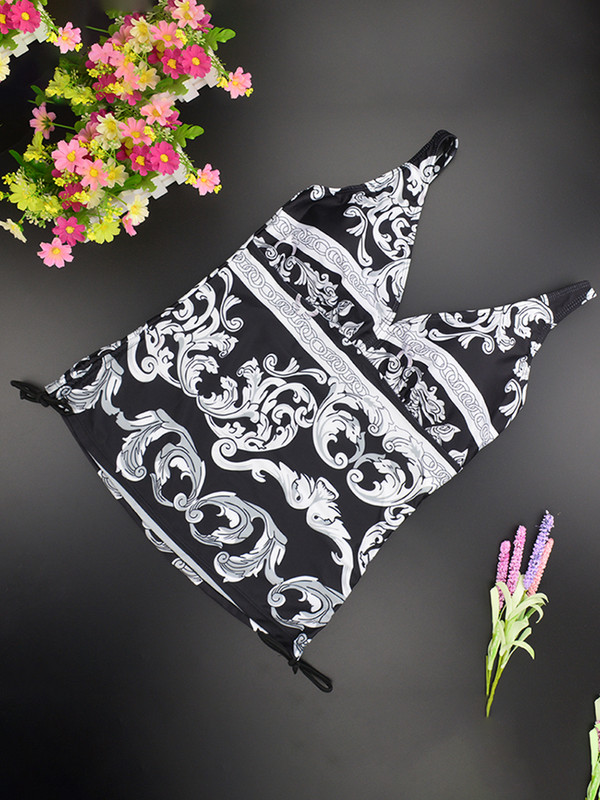 2023 Νέα Two Piece Swimwear Γυναικεία μαγιό με σορτς V λαιμόκοψη Tankinis Swim Wear Μαγιό με στάμπα