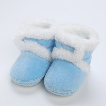 Пролет Зима Топли ботуши за новородени 1 година Бебешки обувки Момчета Ботуши за сняг с мека подметка за деца 0-18M Бебешки обувки
