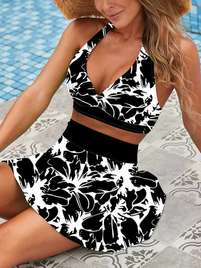 2023 Noi femei cu imprimeu flori Bikini Costum de baie Femeii Imprimare Set vară Monokini largi Costum de baie Plajă