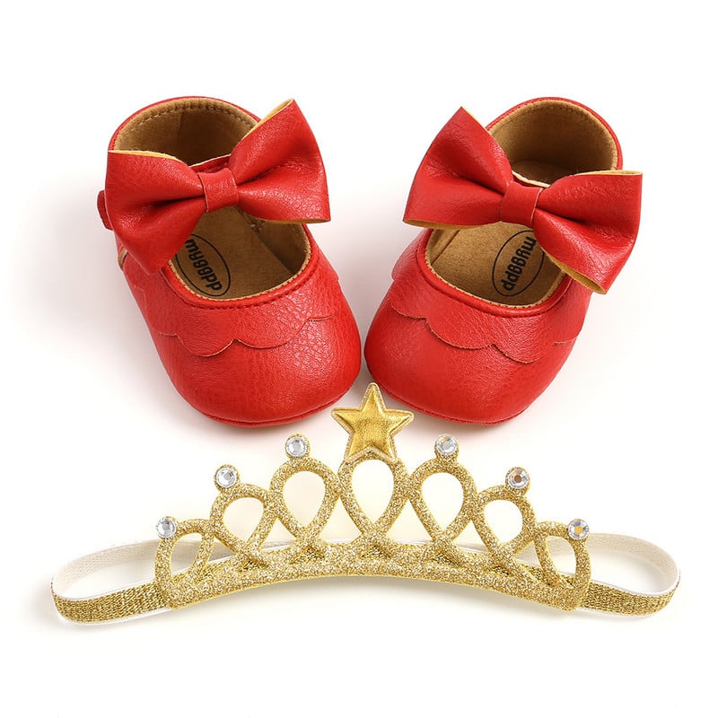 Detské bežné topánky, dojčenské batoľa, mašľa, protišmykové, gumené, s mäkkou podrážkou, ploché, protišmykové, z PU kože, batoľacie, prvé chodítko pre novorodencov