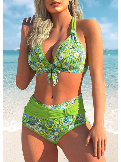 2023. aasta uus naiste seksikas kaheosaline bikiinikomplekt, suvine lillemustriga ujumistrikoo, suvine rannariided, naiste seksikas vanniülikond