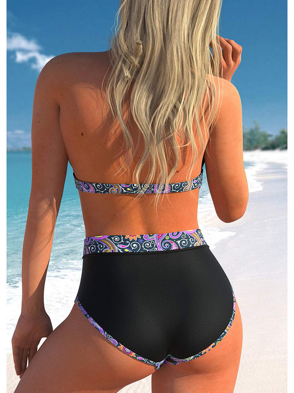 2023. aasta uus naiste seksikas kaheosaline bikiinikomplekt, suvine lillemustriga ujumistrikoo, suvine rannariided, naiste seksikas vanniülikond