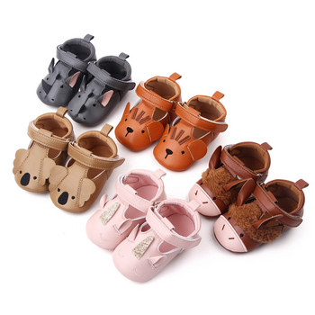 Сладки бебешки обувки за момчета Меки мокасини Обувка Животински модел котка Бебе момиче Маратонки Малко момче Обувки за новородено First Walker