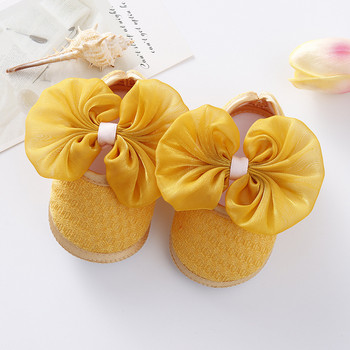 Новородени бебешки копринени обувки с панделка First Walker Shoes Girls Toddler Kids Soft Sole Shoes Есенни зимни обувки