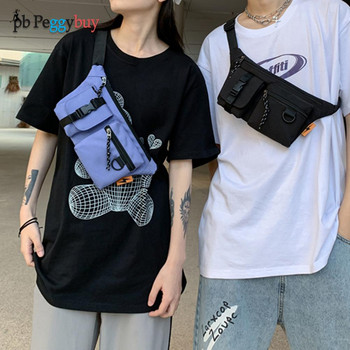 Мъжка наклонена чанта през рамо Нова голяма ретро дамска чанта от плат Oxford Crossbody Chest Bag Ежедневна дамска чанта за кръст поясная сумка