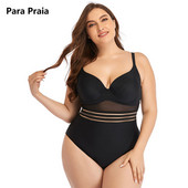 Para Praia Solid High Cut One Piece μαγιό 2023 Σέξι μαγιό μεγάλου μεγέθους Διχτυωτό Γυναικεία εξώπλατη Μονοκίνι μεγάλου μεγέθους