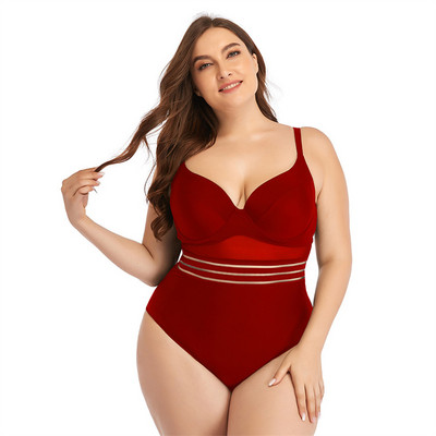 Para Praia Solid High Cut One Piece μαγιό 2023 Σέξι μαγιό μεγάλου μεγέθους Διχτυωτό Γυναικεία εξώπλατη Μονοκίνι μεγάλου μεγέθους