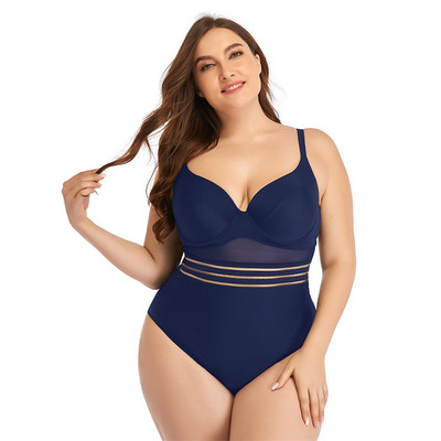 Para Praia Solid High Cut One Piece μαγιό 2023 Σέξι μαγιό μεγάλου μεγέθους Διχτυωτό Γυναικεία εξώπλατη Μονοκίνι μεγάλου μεγέθους