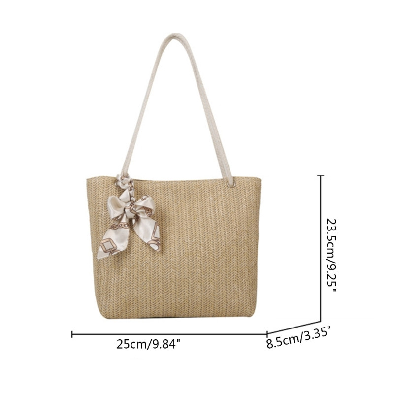 Naiste õlgedest kootud kandekott Lihtne vabaajakott, suure mahutavusega õlakott Naiste vabaaja käekott, tüdrukute moodne kaenlaaluse kott