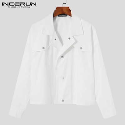 Μόδα Casual Ανδρικά Μοντέρνα Μπουφάν με όλα τα ματς INCERUN Μπλουζάκια 2023 Ανδρικά streetwear All-match Μακρυμάνικα μπουφάν S-5XL