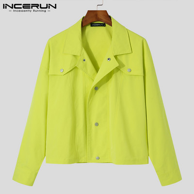 Μόδα Casual Ανδρικά Μοντέρνα Μπουφάν με όλα τα ματς INCERUN Μπλουζάκια 2023 Ανδρικά streetwear All-match Μακρυμάνικα μπουφάν S-5XL