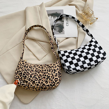 Нова дамска чанта през рамо Модна чанта с щампа с животински шарки Ежедневна найлонова чанта с леопардов принт на пеперуда и зебра Дамска чанта Чанти за подмишниците