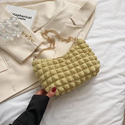 2023 Νέα ελαφριά μεγάλη τσάντα τσάντα μασχάλης Τσάντα μασχάλης Soft Cloud Cotton Candy Γυναικεία επώνυμη μεταλλική τσάντα με αλυσίδα Απαλή τσάντα ώμου