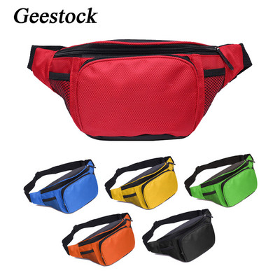 Geestock Geantă de talie din pânză Oxford Casual Fanny Pack Femei Outdoor Fermoar Portofel Buzunar pentru telefon Geantă de drumeții de călătorie pentru femei Bărbați