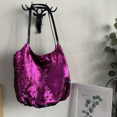 Genți de mână cu paiete Genți de mână Versiunea coreeană a genților diagonale cu un singur umăr Genți de pânză simple Genți de femei de capacitate mare