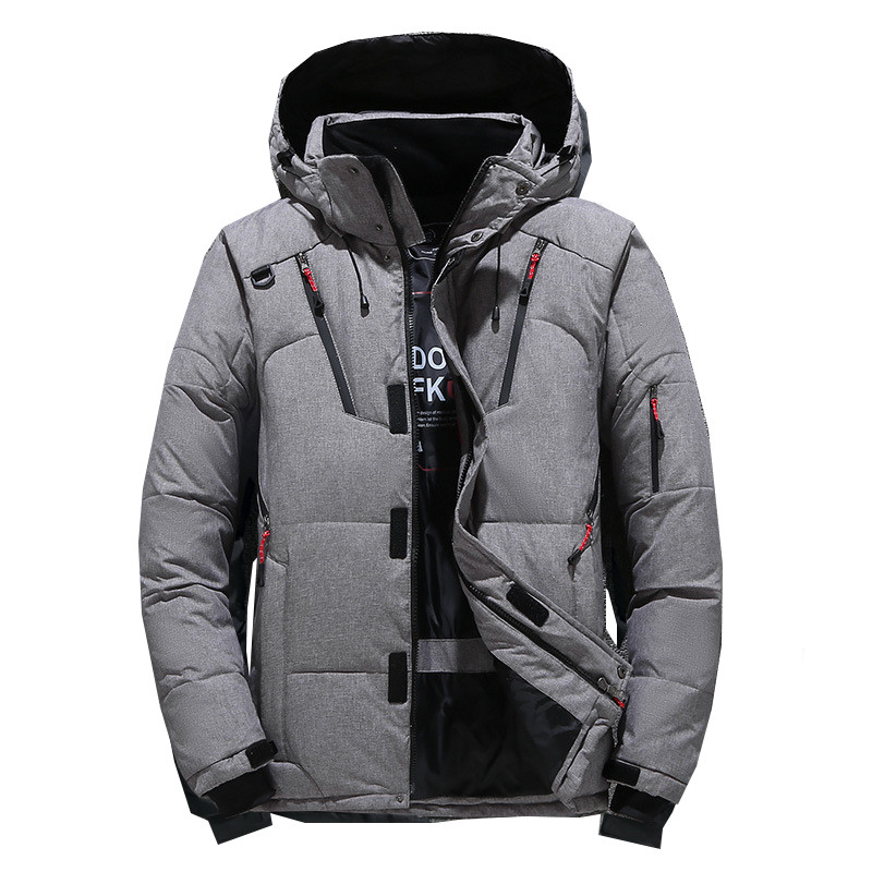White Duck Muški kaput Debela donja jakna Snježne parke Muške tople zimske donje jakne s kapuljačom i vjetrom Gornja odjeća Muške vjetrovke
