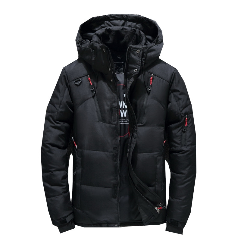 White Duck Muški kaput Debela donja jakna Snježne parke Muške tople zimske donje jakne s kapuljačom i vjetrom Gornja odjeća Muške vjetrovke