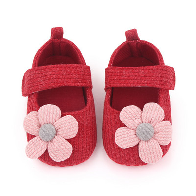 Dievčenské topánky, pletené, mäkké, protišmykové, s ružovými kvetmi a motýlikom, novorodenecké, detské, prvé chodítka, dievčenské topánky