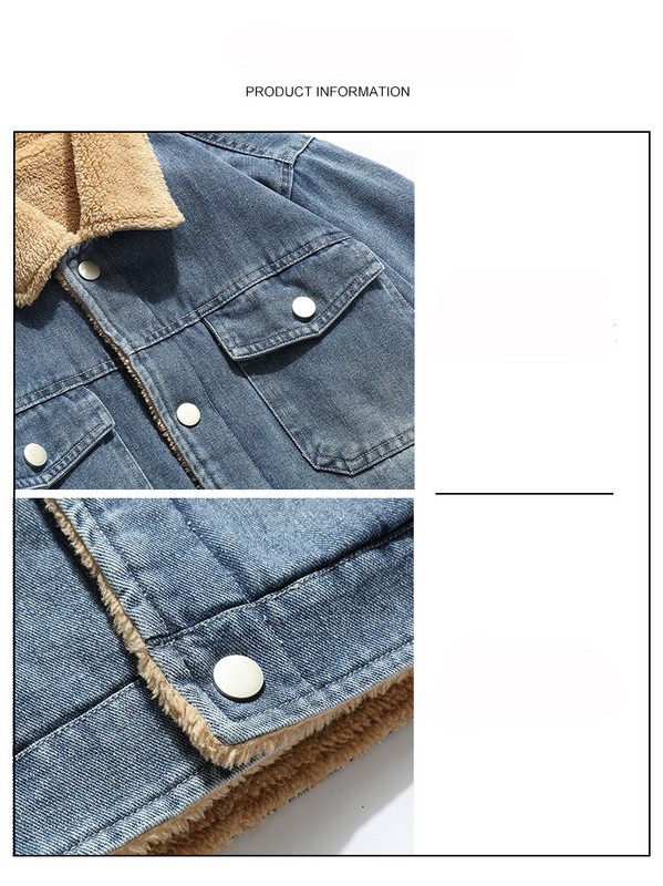 Χειμερινό ανδρικό τζιν μπουφάν Turn-down γιακά Fleece Bomber Ανδρικά εξωτερικά ενδύματα 2023 Casual Thicken Ζεστά τζιν μπουφάν Ανδρικό πανωφόρι