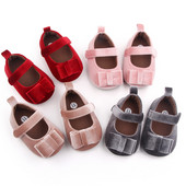 Βρεφικά νεογέννητα παιδικά παπούτσια για κοριτσάκια Άνοιξη φθινοπωρινά φλατ μαλακή σόλα Πριγκίπισσα φόρεμα παπιγιόν χωρίς ολίσθηση νήπια First Walkers 2023