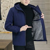 2023. aasta sügistalvine meeste kapuutsiga jakk, meeste välisriided, termofliis, paks soe tuulejakk, meeste mood vabaaja mantel 5Xl