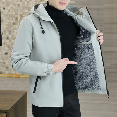 2023. aasta sügistalvine meeste kapuutsiga jakk, meeste välisriided, termofliis, paks soe tuulejakk, meeste mood vabaaja mantel 5Xl