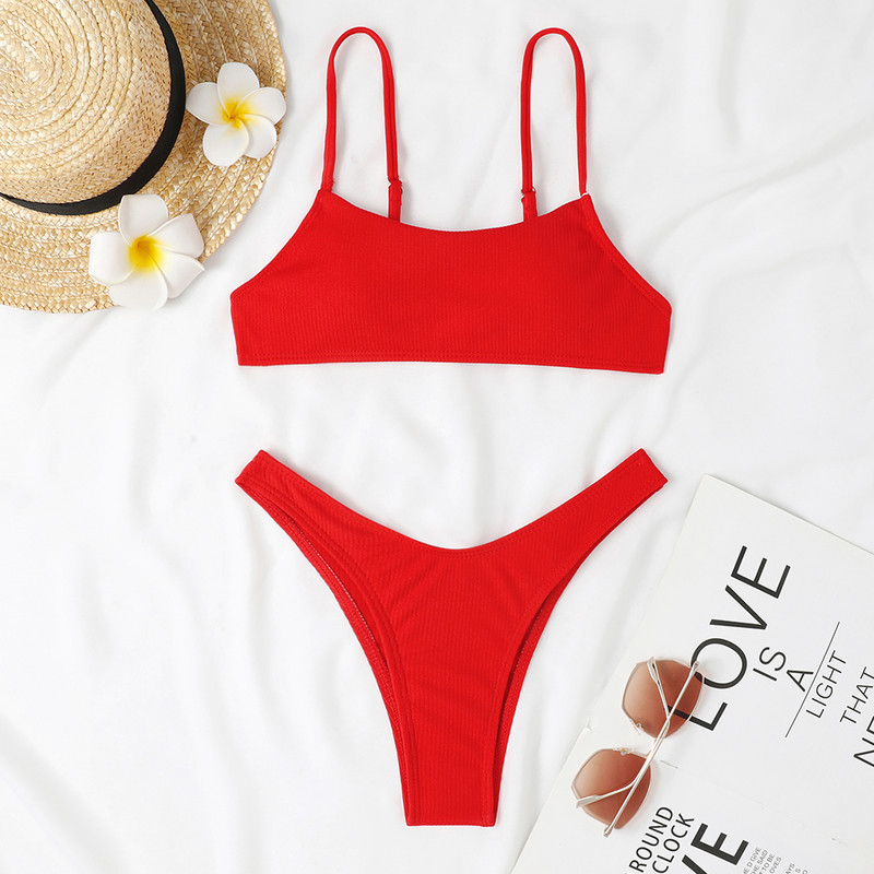 2023 Nové mikro plavky Dámske dvojdielne pevné bikiny Set Push-up Dámske plavky Letné plavky Dámske plavky s nízkym pásom