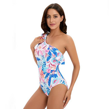 2023 Γυναικεία μαγιό One Piece Sexy Bikini One Shoulder Μαγιό Triangle Print Floral Push Up Brazilian μαγιό παραλίας