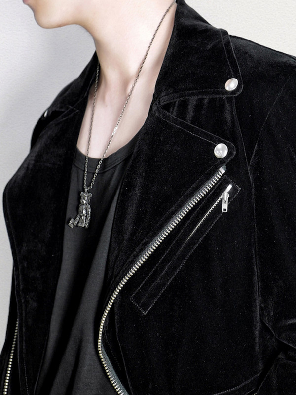 Mauroicardi Jarná jesenná krátka čierna mäkká zamatová motorkárska bunda pre mužov, mólo, pánske dizajnérske oblečenie, luxusná móda 2022