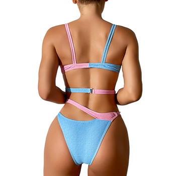 2023 Γυναικεία μαγιό Sexy Split Bikini Set Two Pieces High Cut Thong Summer beachwear Γυναικεία μαγιό Γυναικεία μαγιό Push Up