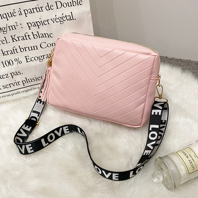 Geantă pentru femei, cu ciucuri, cu panglică în relief, pe umăr, geantă pătrată simplă, ocazională, geantă de mesager mică, poșetă, poșetă, geantă de lux.