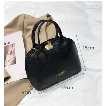 Модни дамски чанти през рамо Луксозна дизайнерска дамска чанта с черупки Чанти през рамо с голям капацитет Ретро ръчна чанта от PU кожа