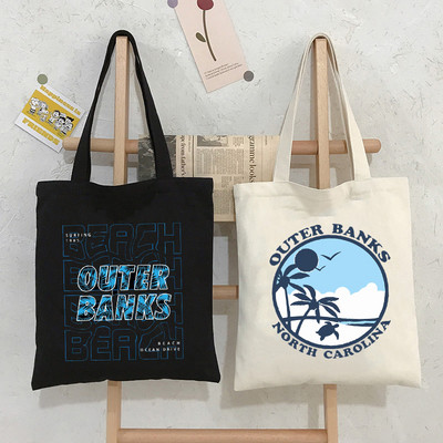 Pogue Life Outer Banks TV-táska Hipster Rajzfilm Print Bevásárlótáska Alkalmi utcai stílusú kézitáskák Bolsa Feminina