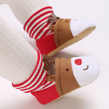 Коледни топли обувки 2023 Baby Toddler First Walkers Winter Baby Boys Girls Shoes Xmas Cosplay Сладки анимационни детски забавни обувки