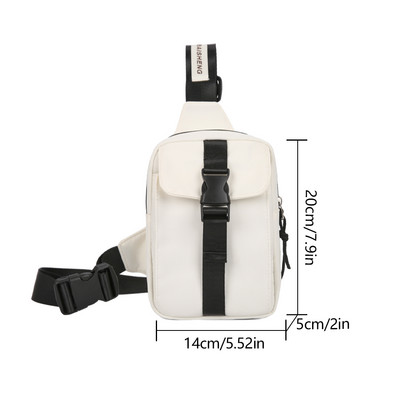 Geantă de umăr sport unisex, de culoare solidă, pentru bărbați, geantă de nailon, pentru cumpărături, pentru femei, pentru piept, cu clapă, pentru vacanță de weekend, pachet de talie pentru călătorie