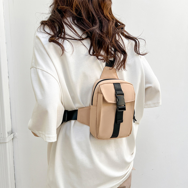 Geantă de umăr sport unisex, de culoare solidă, pentru bărbați, geantă de nailon, pentru cumpărături, pentru femei, pentru piept, cu clapă, pentru vacanță de weekend, pachet de talie pentru călătorie