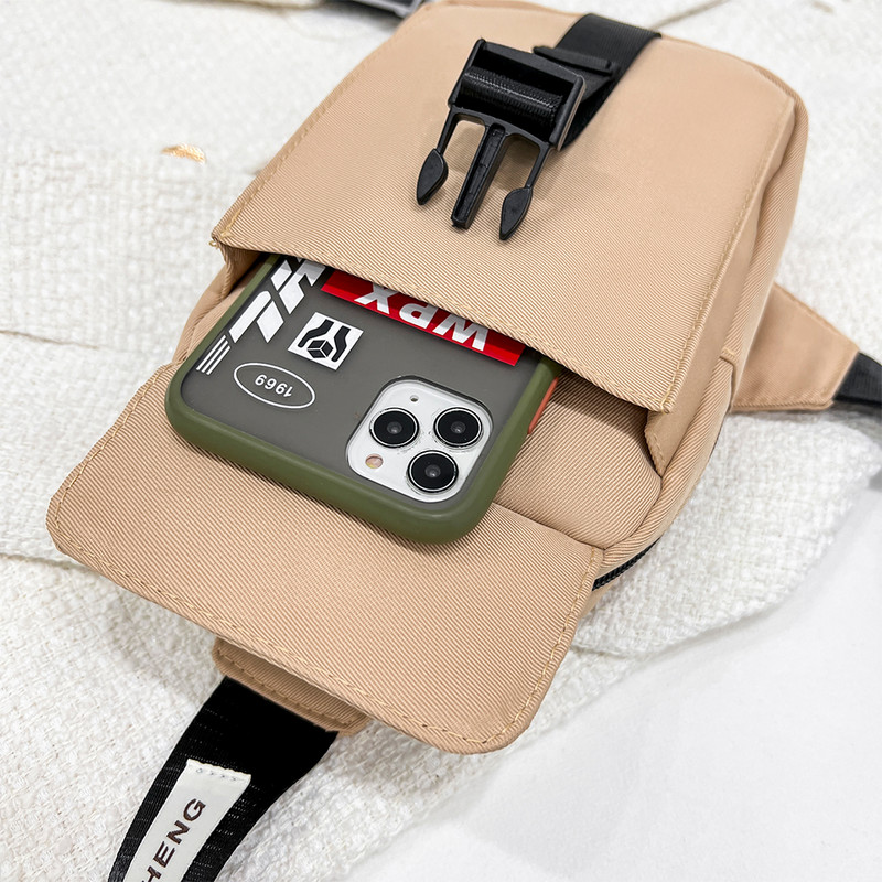 Geantă de umăr sport unisex, de culoare solidă, pentru bărbați, geantă de nailon, pentru cumpărături, pentru femei, pentru piept, cu clapă, pentru vacanță de weekend, pachet de talie pentru călătorie