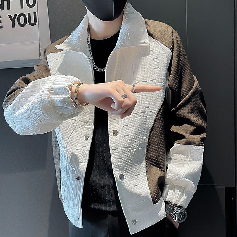 Uued kevadsügised moesuundid Täiustatud kena värviline polo-mantliga jakk vabaaja ja mitmekülgse disainiga meeste jope