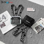 Νέα μόδα καμβά ανδρική τσάντα μέσης Ανδρικό πορτοφόλι τσάντα casual μικρή τηλεφωνική τσάντα για ταξίδια μοτοσυκλέτα Hip Hop Streetwear Τσάντα στήθους