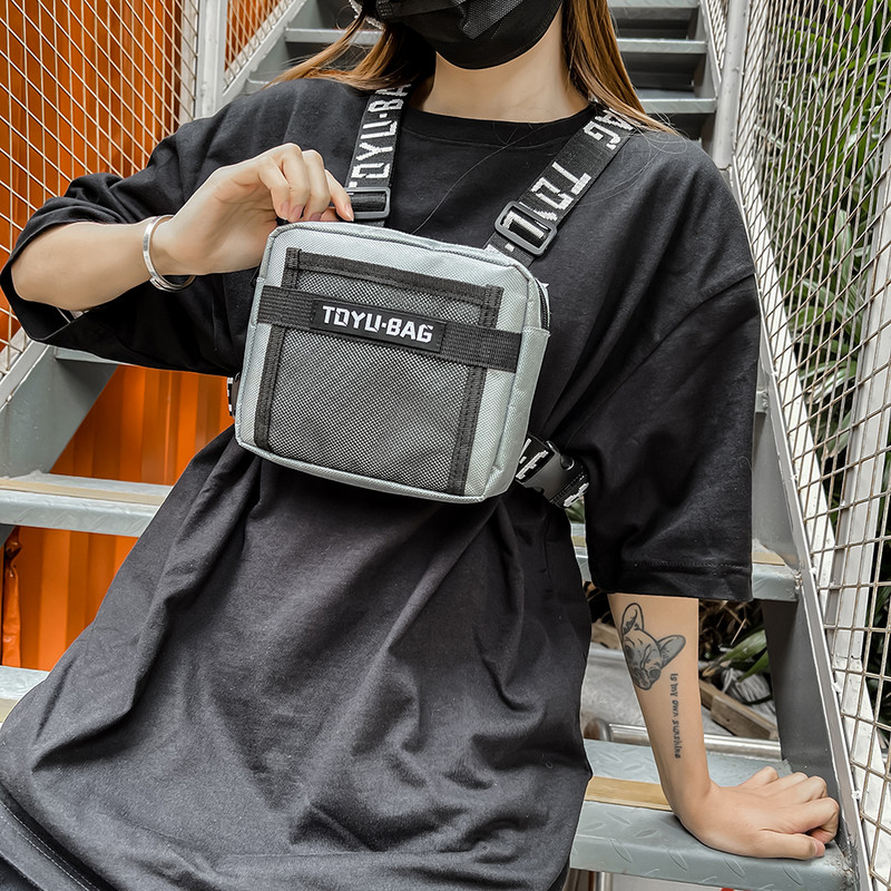 Νέα μόδα καμβά ανδρική τσάντα μέσης Ανδρικό πορτοφόλι τσάντα casual μικρή τηλεφωνική τσάντα για ταξίδια μοτοσυκλέτα Hip Hop Streetwear Τσάντα στήθους