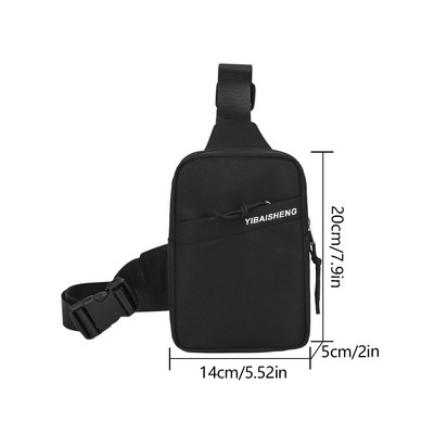 Unisex sportlik õlakott, suur naiste nailonist Fanny Pack Moodne Crossbody kott nädalavahetuse puhkuseks reisimiseks.