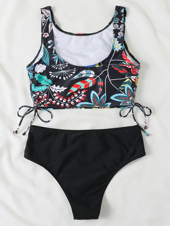 2023 Νέα γυναικεία μαγιό εκτύπωσης Floral Two Pieces Swimming Bikini Set Follower Summer Bathers Μαγιό Γυναικεία Mujer Μαγιό