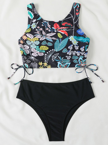 2023 Νέα γυναικεία μαγιό εκτύπωσης Floral Two Pieces Swimming Bikini Set Follower Summer Bathers Μαγιό Γυναικεία Mujer Μαγιό