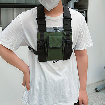 Unisex Streetwear τσάντα μονόχρωμο Fanny Pack Αντικλεπτικό γιλέκο Streetwear Τσάντα στήθος Πολυλειτουργική τσάντα τακτικής ζώνης με φερμουάρ