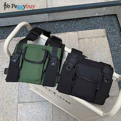Uniszex utcai ruházati táska egyszínű Fanny Pack lopásgátló Streetwear mellény mellkasi táska Többfunkciós cipzáras taktikai övtáska
