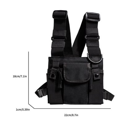 Unisex ulična torba jednobojna narukvica Protuprovalni ulični prsluk torba za prsa Višenamjenska taktička torba za pojas s patentnim zatvaračem