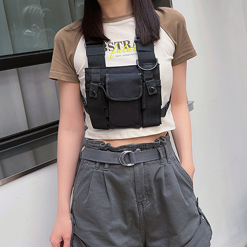 Unisex ulična torba jednobojna narukvica Protuprovalni ulični prsluk torba za prsa Višenamjenska taktička torba za pojas s patentnim zatvaračem